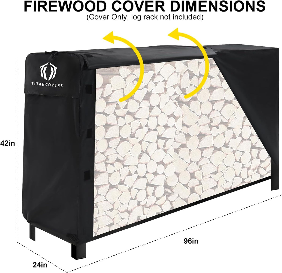 8ft firewood rack cover, wood rack cover(rack not shown in use