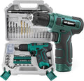 Hi-Spec 110pc Green 8V USB Electric Power Cordless Drill Driver Set. Drill Bits