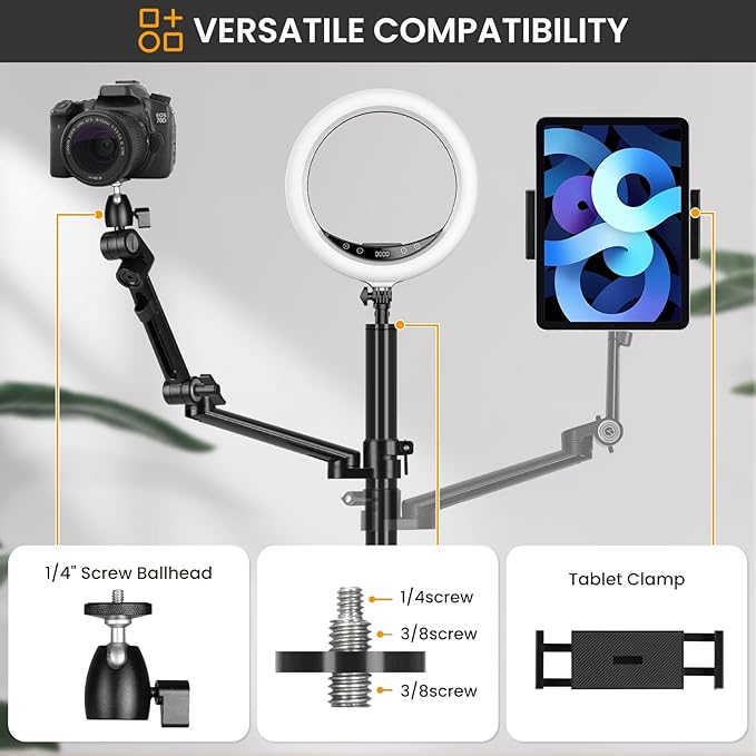 TARION Camera Arm Desk Mount: Heavy Duty DSLR Desktop Mount Camera Stand