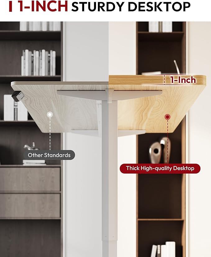 SANODESK Electric Standing Desk 60 x 24 Inches Whole-Piece Desktop Height