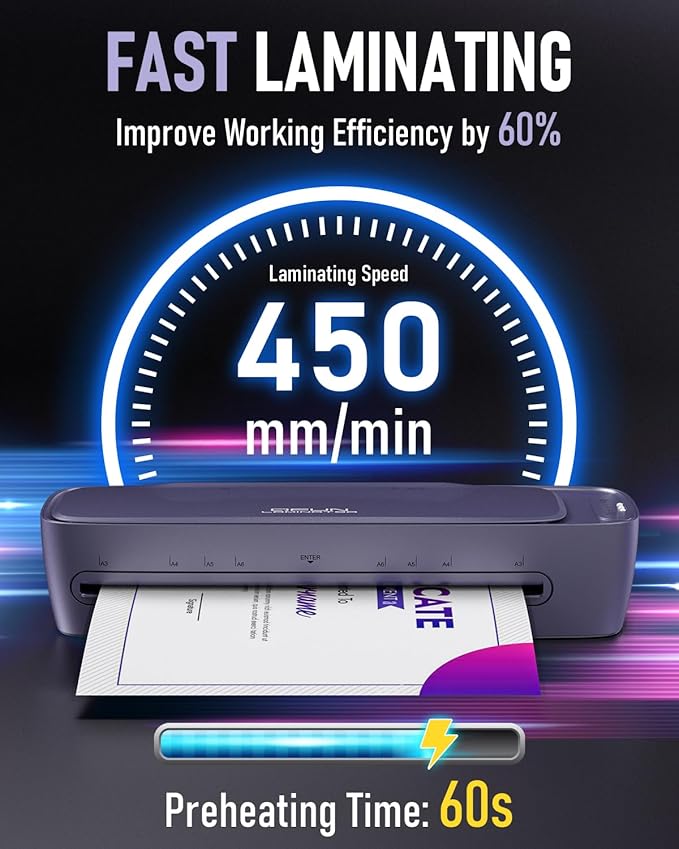Laminator Machine 13 Inch Wide Thermal Lamination 9 in 1 Cold Hot A3 Laminating