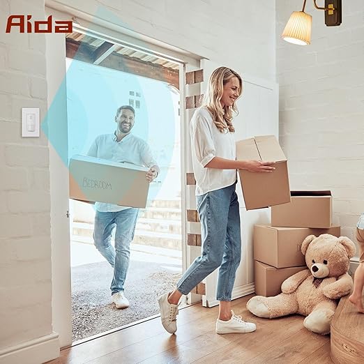 AIDA Single Pole Motion Sensor Light Switch w/Neutral Wire (4 Pack)