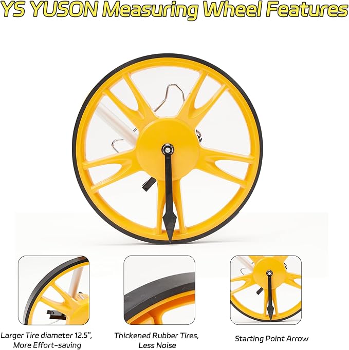 YS YUSON 12 Inch Rolling Measuring Wheel in Feet, Digital Measuring Wheel