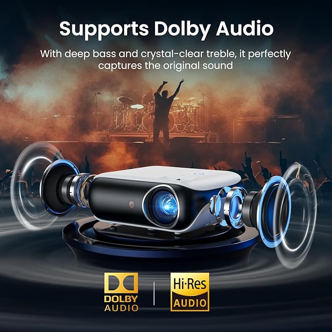Official Licensed Google TV Smart Projector, HAPPRUN 4K UHD Home Theater