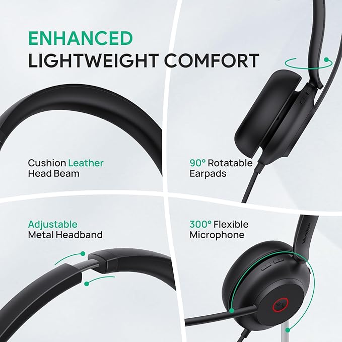 Yealink UH35 USB Headset for PC, Wired Headphones