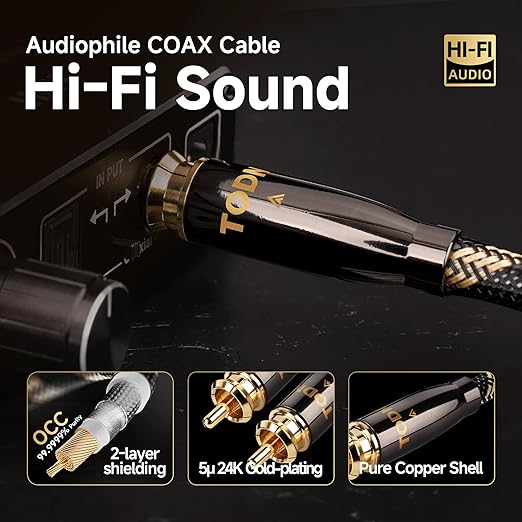 TODN HiFi Digital Coaxial Audio Cable