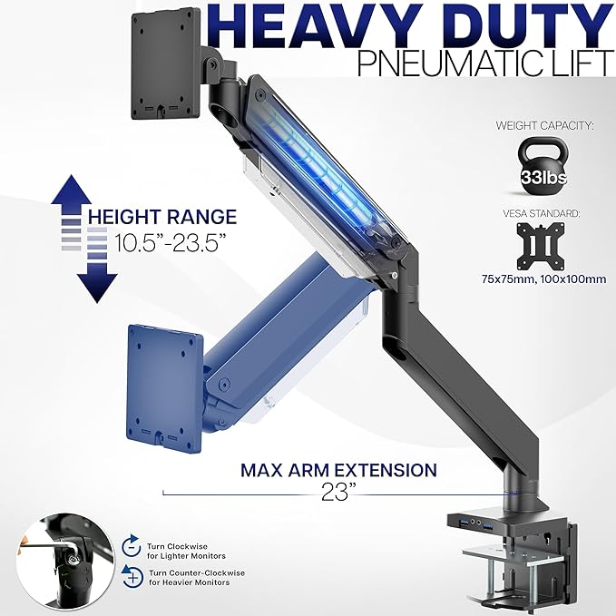 VIVO Premium Aluminum Heavy Duty Monitor Arm