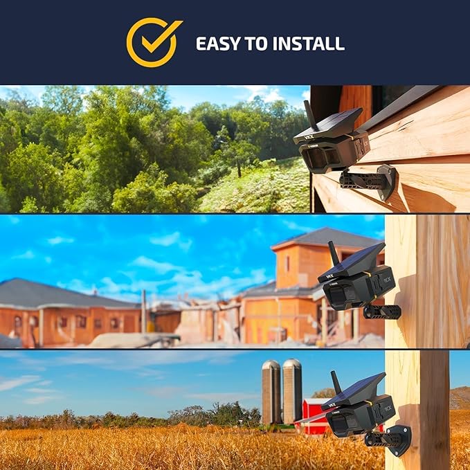 Vosker VKX Farmers Pack Solar 4G LTE Security Camera, Wireless Outdoor