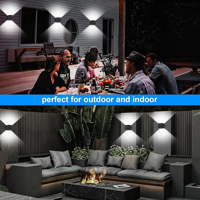 ledmo LED Up and Down Outdoor Wall Lights 20W Anti-Rust Adjustable Modern Wall (2 Pack)