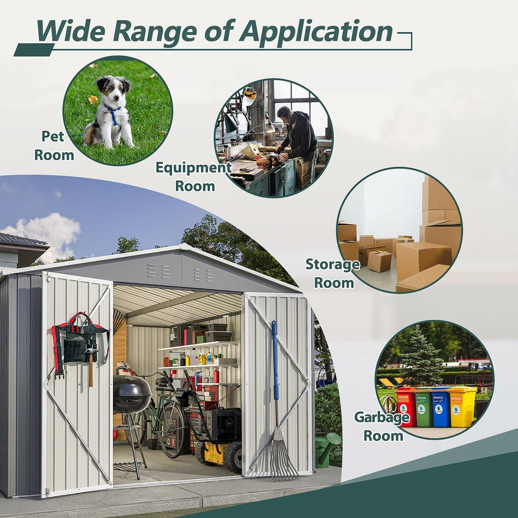 10x10 ft storage sheds & outdoor storage showing dimensions