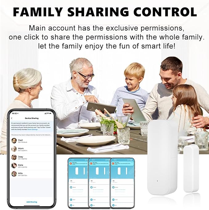 WiFi Door Sensor: Wireless Window Sensor (4-Pack)