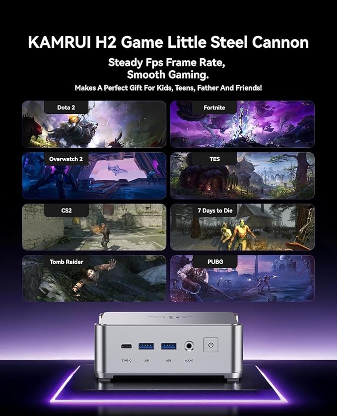 KAMRUI Hyper H2 Mini Gaming PC, in-tel Core i9-11900H 32GB RAM 1TB SSD Mini