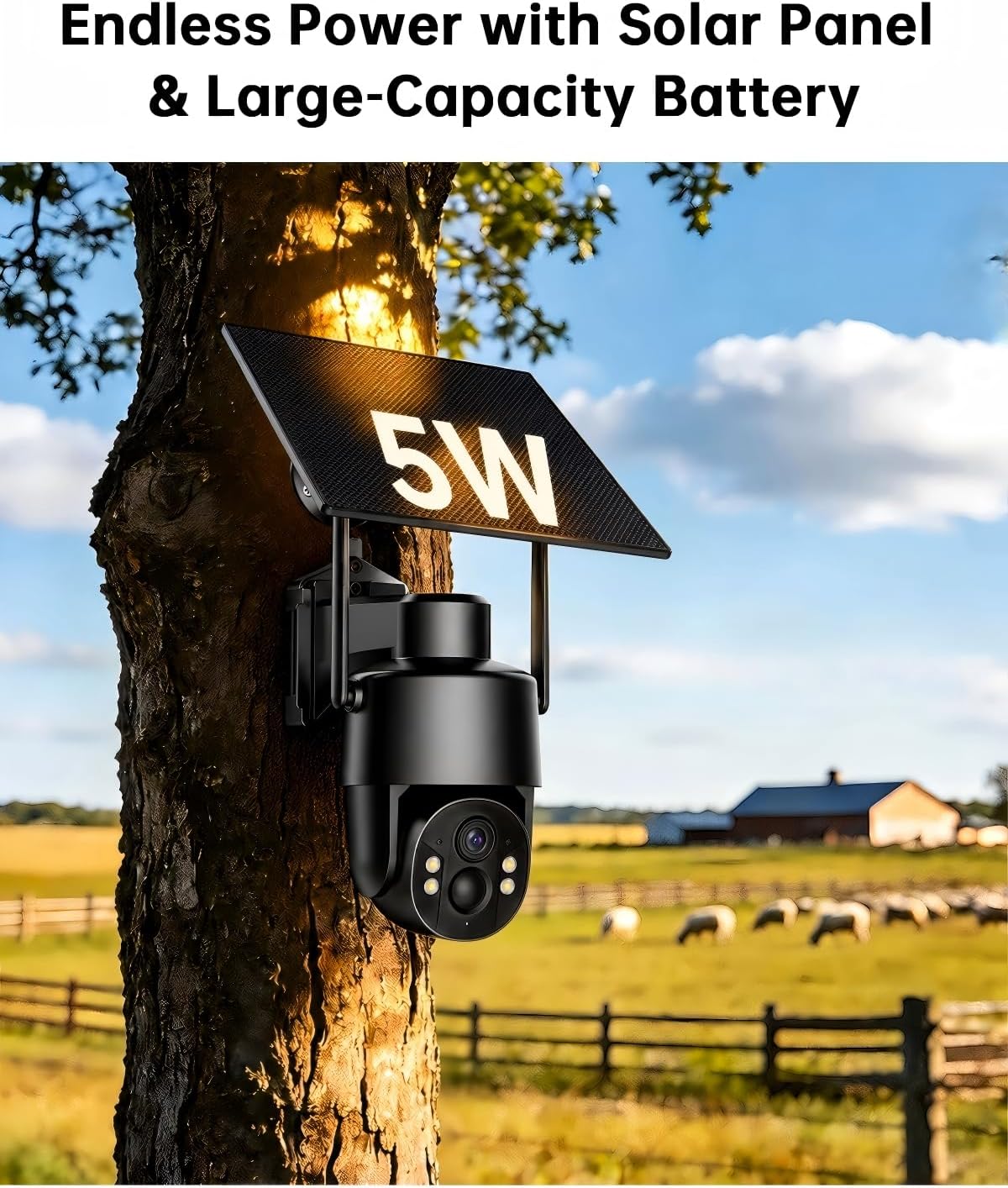 no wifi security camera, 4g lte cellular, 4mp, side view