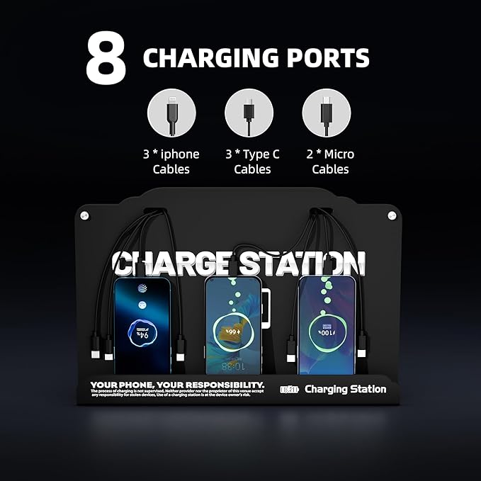 Wall Mounted 8 Port Charging Station