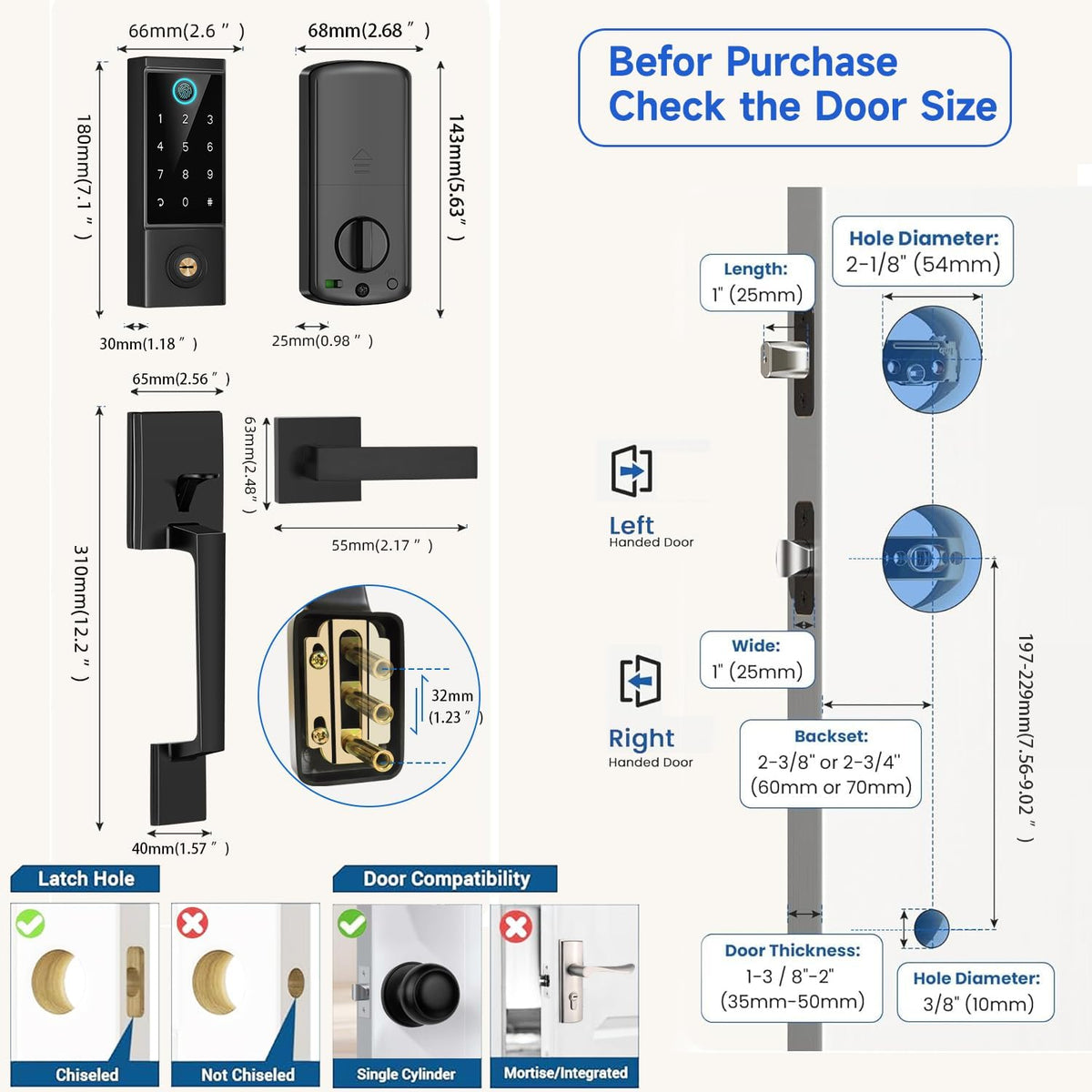 bebasia app fingerprint smart door lock with front on a desk or shelf