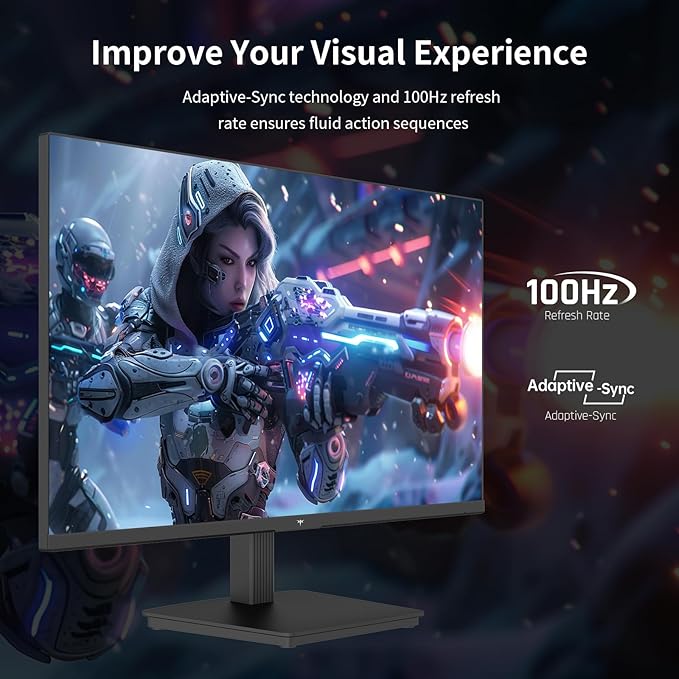 KTC 24 Inch QHD 2560x1440 IPS Computer Monitor, 100Hz Zero-Frame 2K Gaming