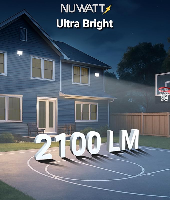 NUWATT 15W LED Flood Light, 3CCT 3000K/4000K/5000K Selectable, IP65 Waterproof