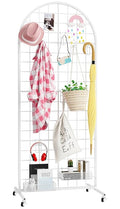 Asee'm Grid Wall Panels Display Stand 2' x 5.2' FT White Movable Wire Grid Wall