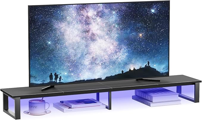 aboxoo 47" TV Riser with Light for 32-60 inch TV, TV Riser Stand Shelf