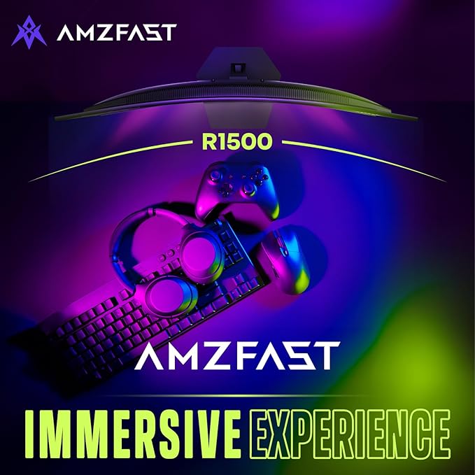 Amzfast 27 inch 200Hz Curved Gaming Monitor, FHD 1080P Computer Monitor