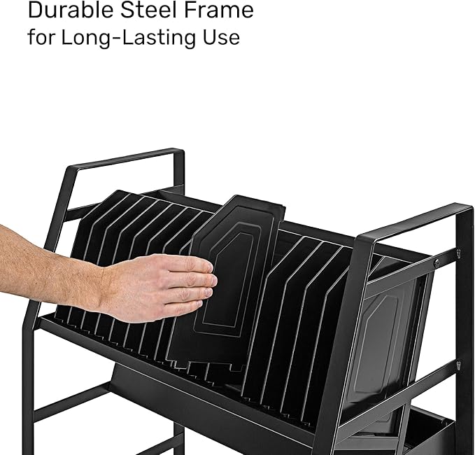 Line Leader 32-Device Mobile Charging Station | Steel Rolling Cart