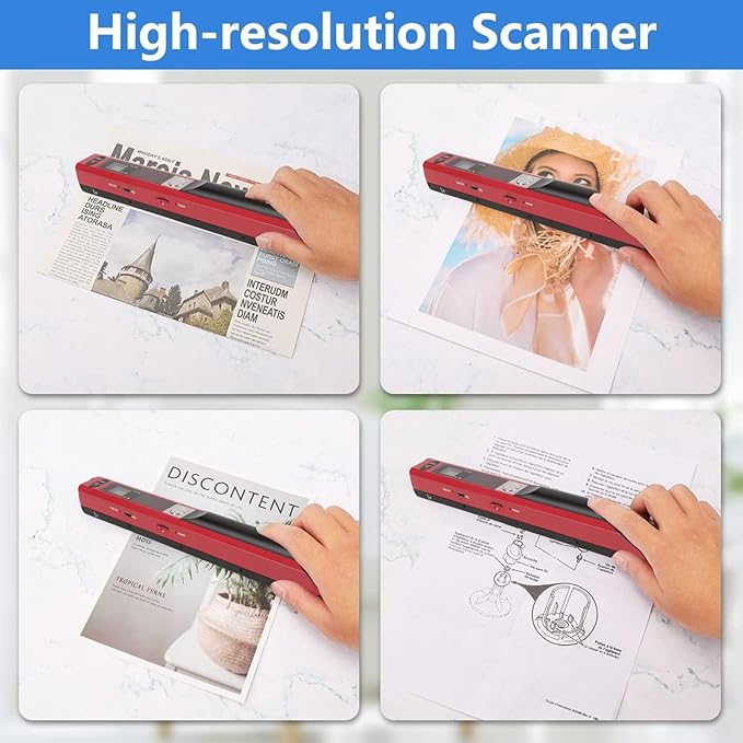 Ymiko A4 Document Scanner Portable High Resolution 900 DPI Multifunctional