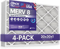 BNX TruFilter 20x30x1 Air Filter MERV 8 (4-Pack)