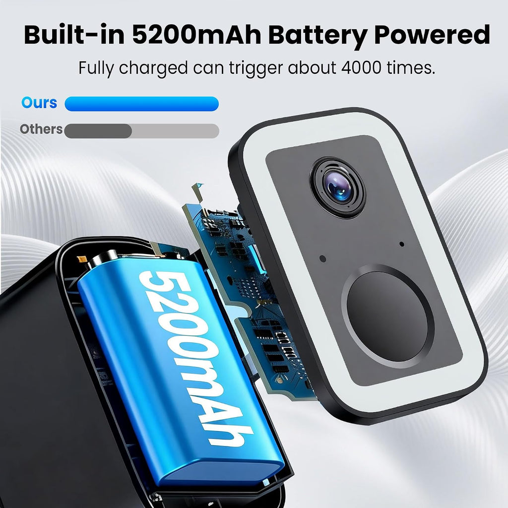 2026 upgraded 2k security cameras wireless outdoor, ai showing dimensions