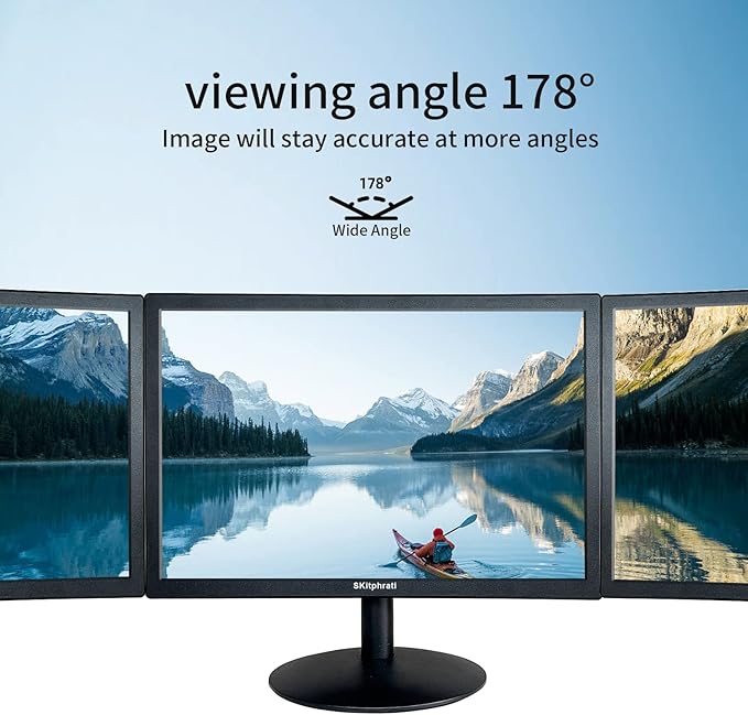 SKitphrati 15.6 Inch Small PC Monitor, FHD VA 1080P Desktop Display