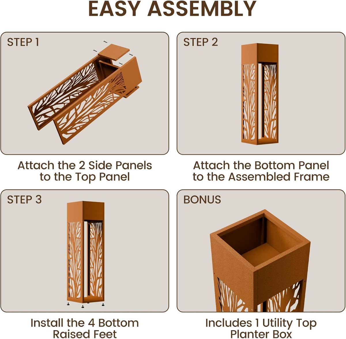 4ft firewood rack outdoor, fire wood log storage on a desk or shelf