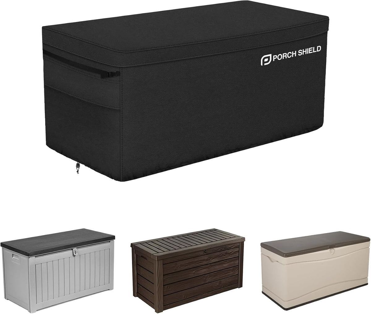 Porch Shield Patio Deck Box Cover (Upgrade), 56 x 26 x 26 inches, Black