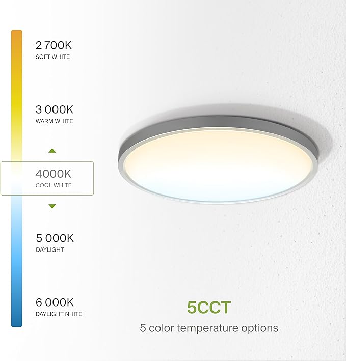 ASD LED 12" Round Flush Mount Ceiling Light Fixture, Low Profile Surface (12 Pack)