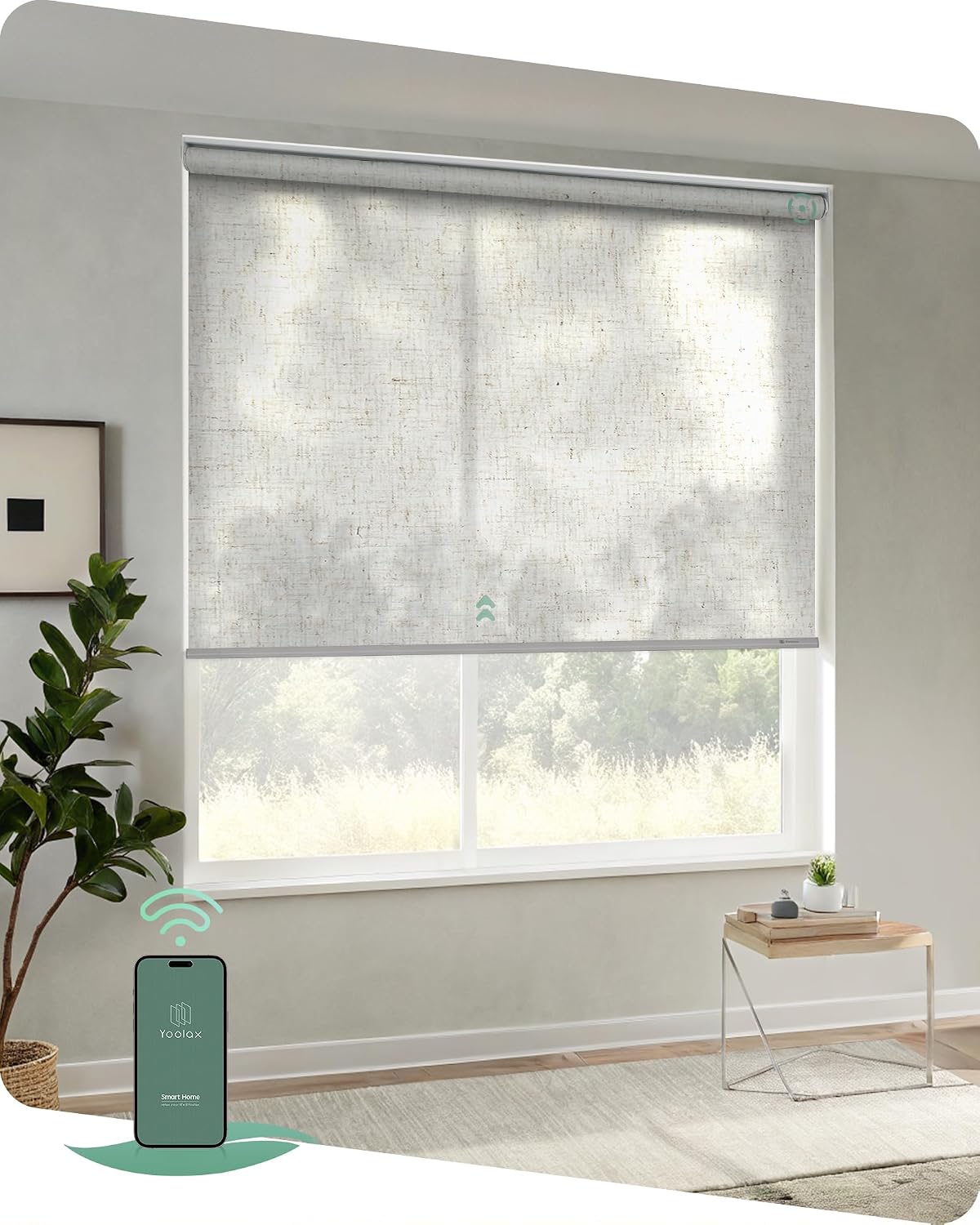 Yoolax Motorized Blinds App Control, Light Filtering Motorized Shades