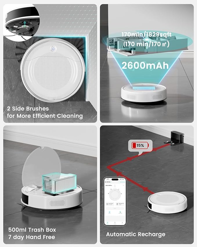 Lefant M310 Ultra Robot Vacuum and Mop, 6000Pa Suction-Slim Robotic Cleaner