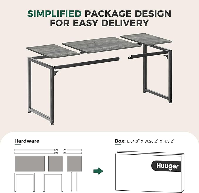 Huuger Computer Desk, 70 Inch Office Desk, Gaming Desk