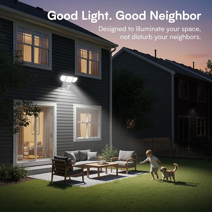 Meloght 65W 6500LM Flood Lights Outdoor Motion Sensor, Hardwired Security
