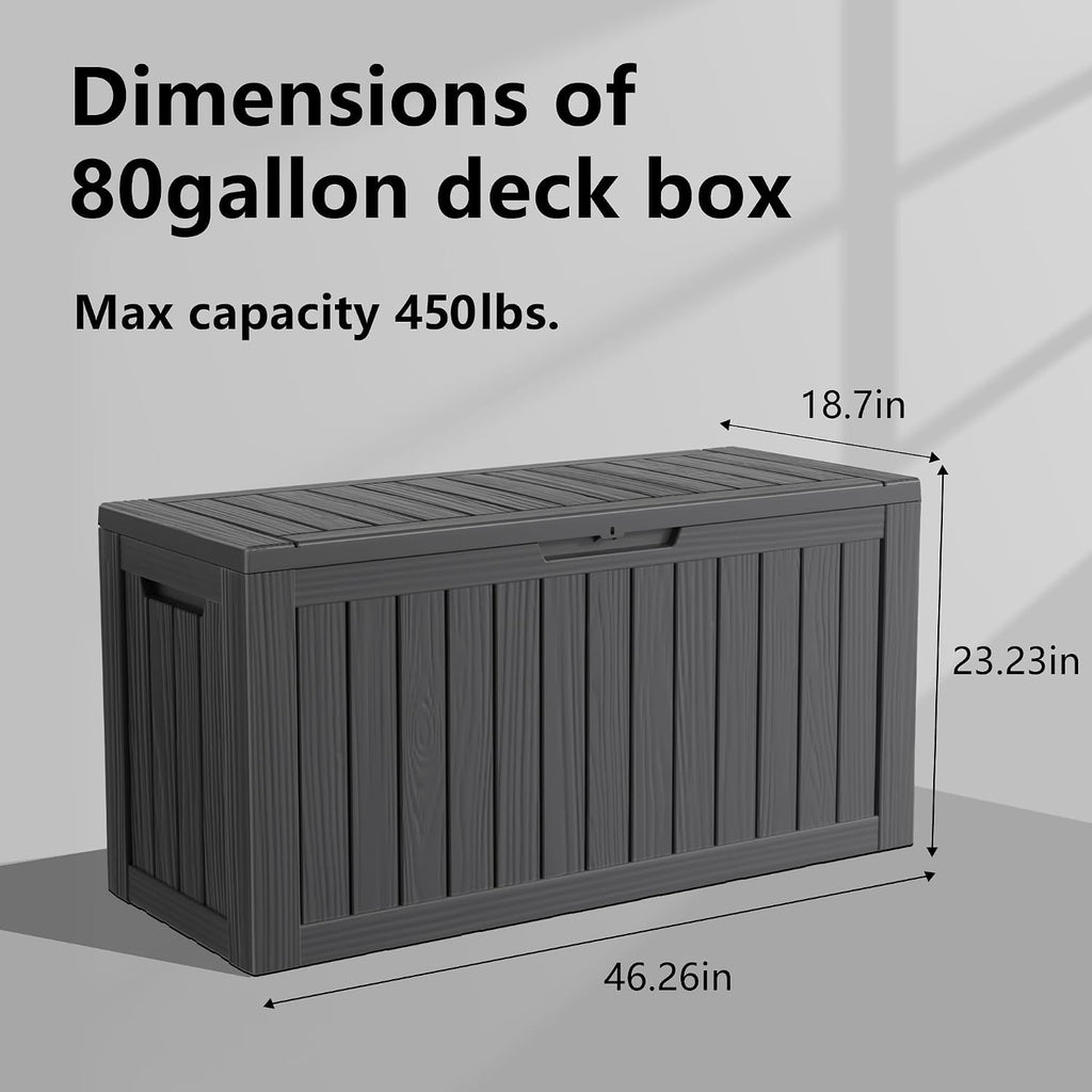 easyup 80 gal resin outdoor storage box waterproof shown in use