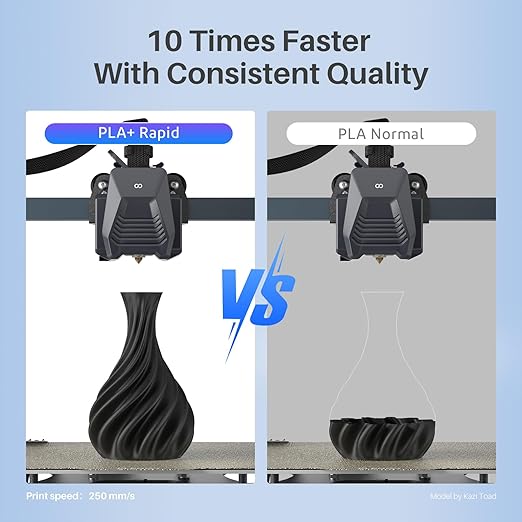 ELEGOO Rapid PLA Plus Filament 1.75mm Black 4KG, PLA+ 3D Printer Filament