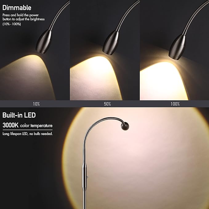 O’Bright Ray – Adjustable LED Beam Floor Lamp, Dimmable and Zoomable Spotlight