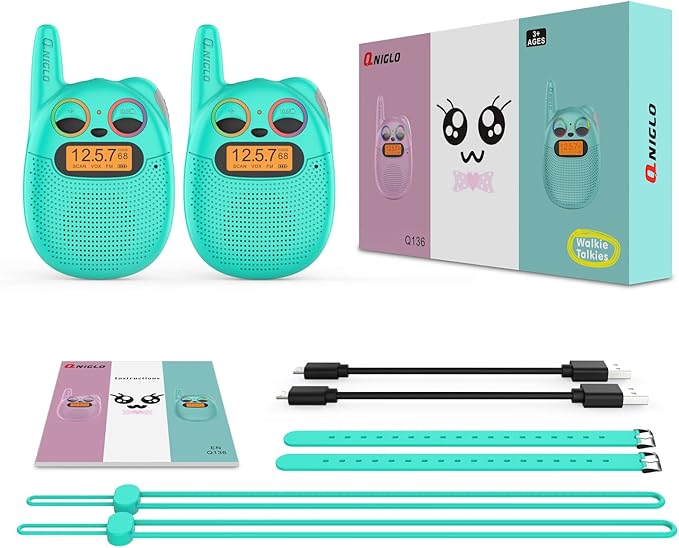 Qniglo Walkie Talkies for Kids Rechargeable, Christmas Birthday Gifts for Boys