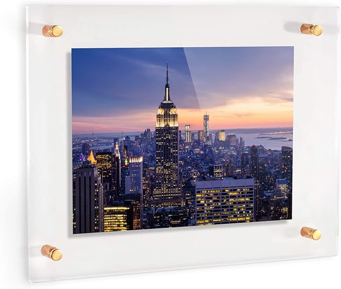 ArtToFrames 18x30 Inch Double Panel Floating Acrylic Picture Frame comes (2 Pack)