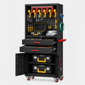 Mobile Tool Cart, Tool Chest with Locking Wheels, Charging Station