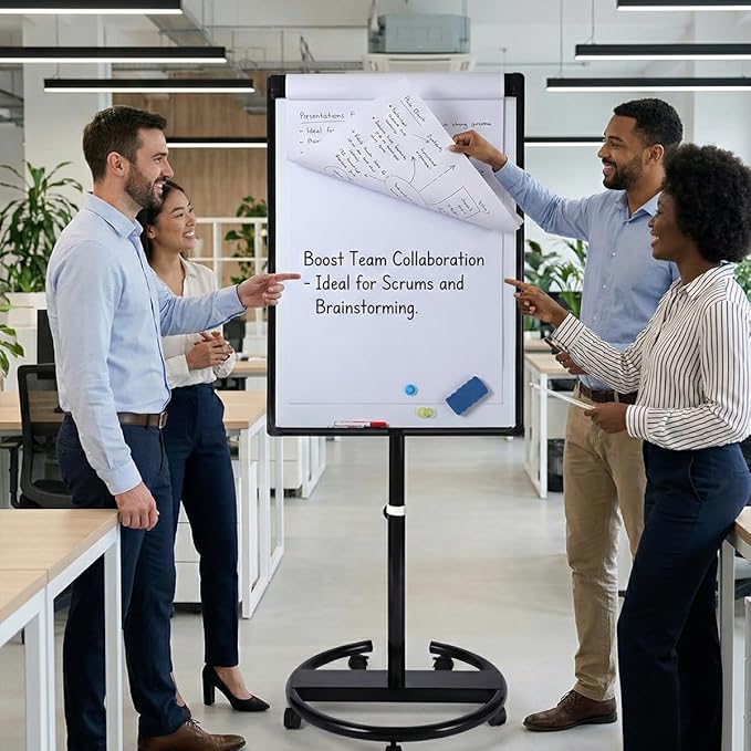 40 X 28 Inch Mobile Magnetic Whiteboard on Wheels, Rolling Dry Erase Board