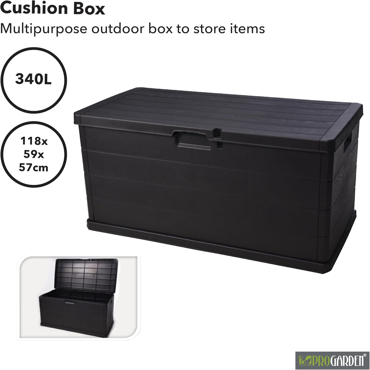 mirada ipae-progarden alpha 340lt trunk box 118x59xh57 anthracite, side view