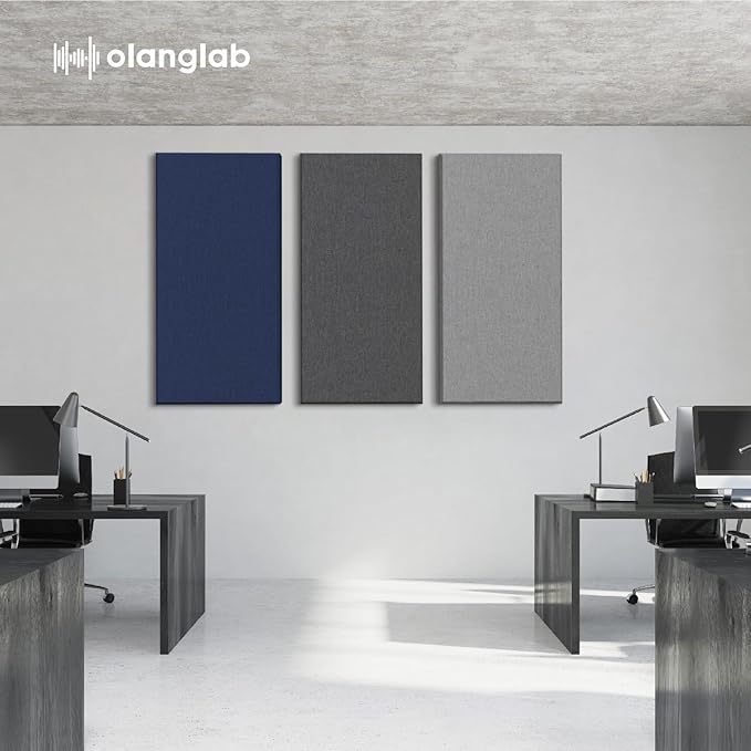Olanglab Sound Absorbing Acoustic Wall Panels 2 Pack, Large Fabric Wrapped