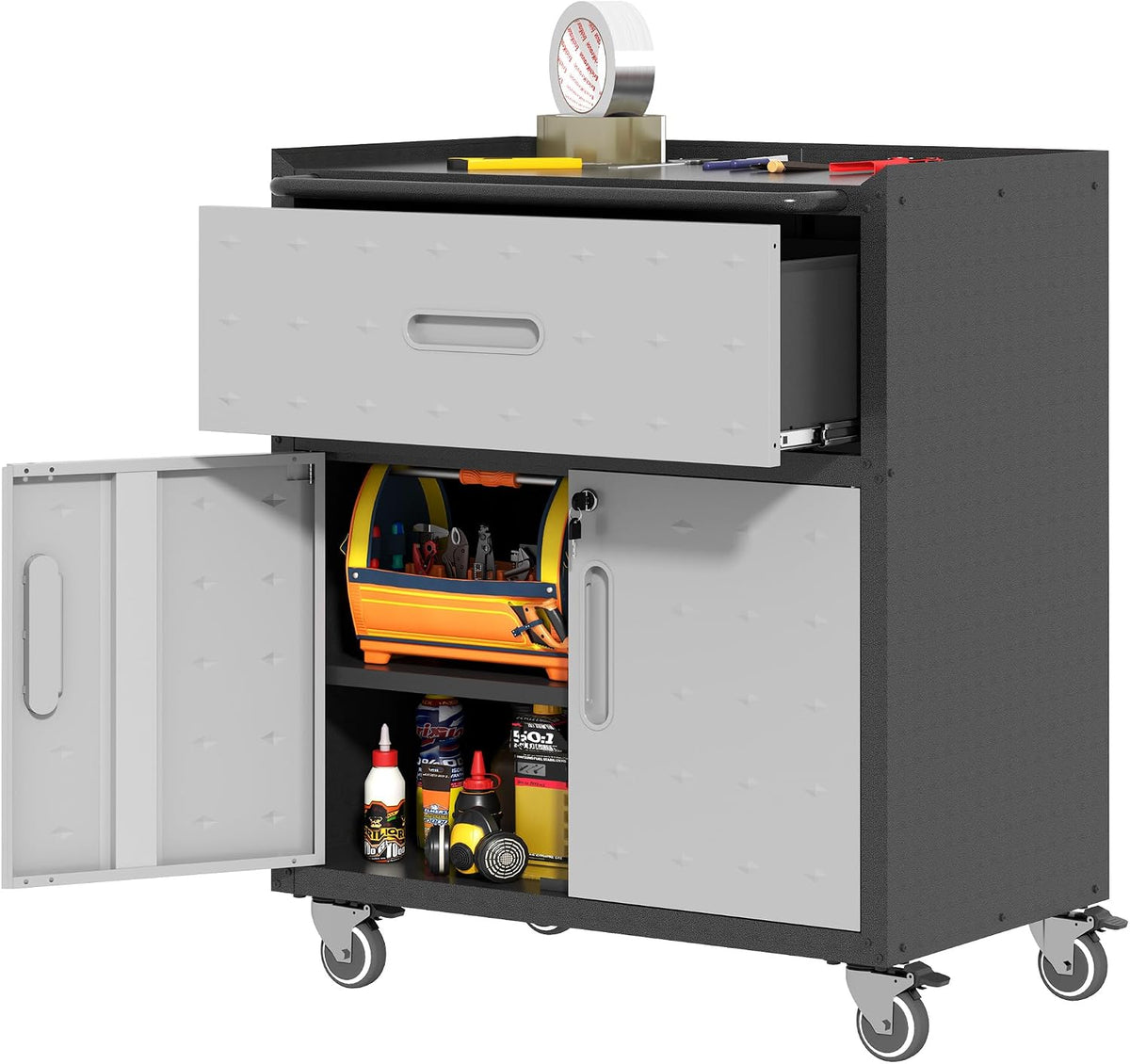 Metal Storage Cabinet for Garage, Tool Cabinet, Utility Cabinet