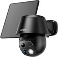 Solar Security Cameras Wireless Outdoor, 2K Pan/Tilt 360° View Solar/Battery Powered WiFi Cameras for Home Security with AI Motion Detection, Spotlight, 2-Way Audio, Siren, IP65, SD/Cloud Storage