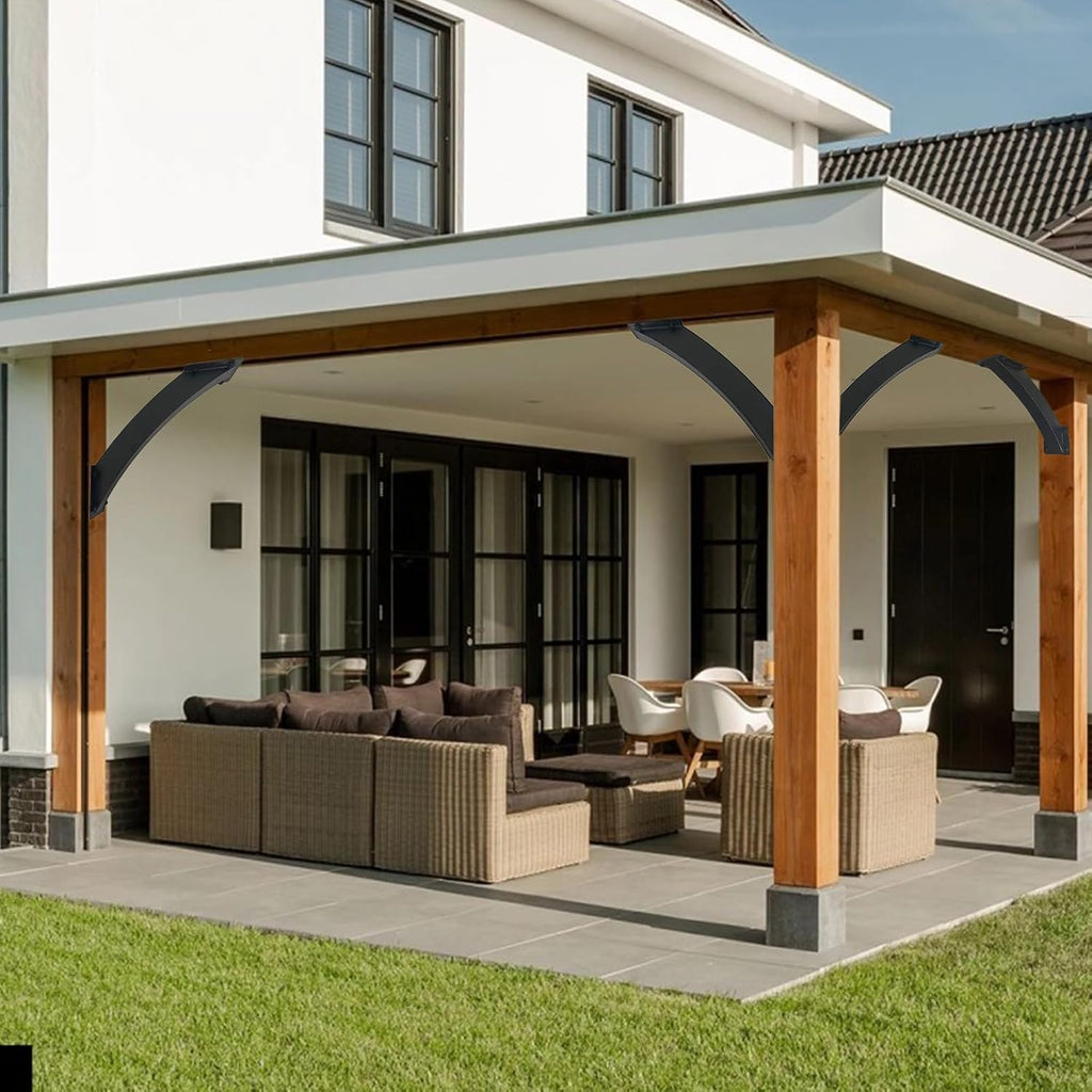 4x4 arc 45°angle support bracket heavy duty pergola showing dimensions