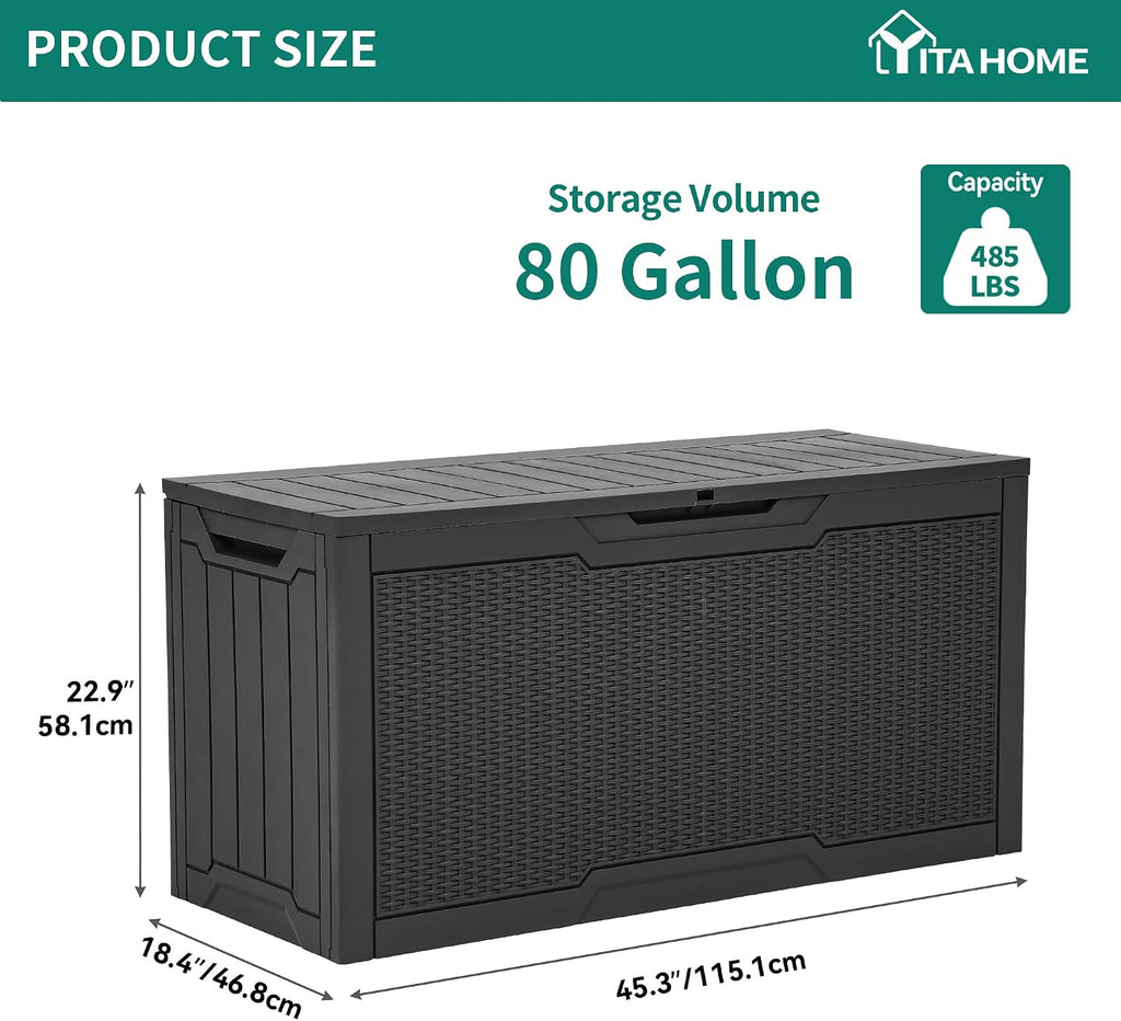 yitahome 80 gallon outdoor storage box, package contents