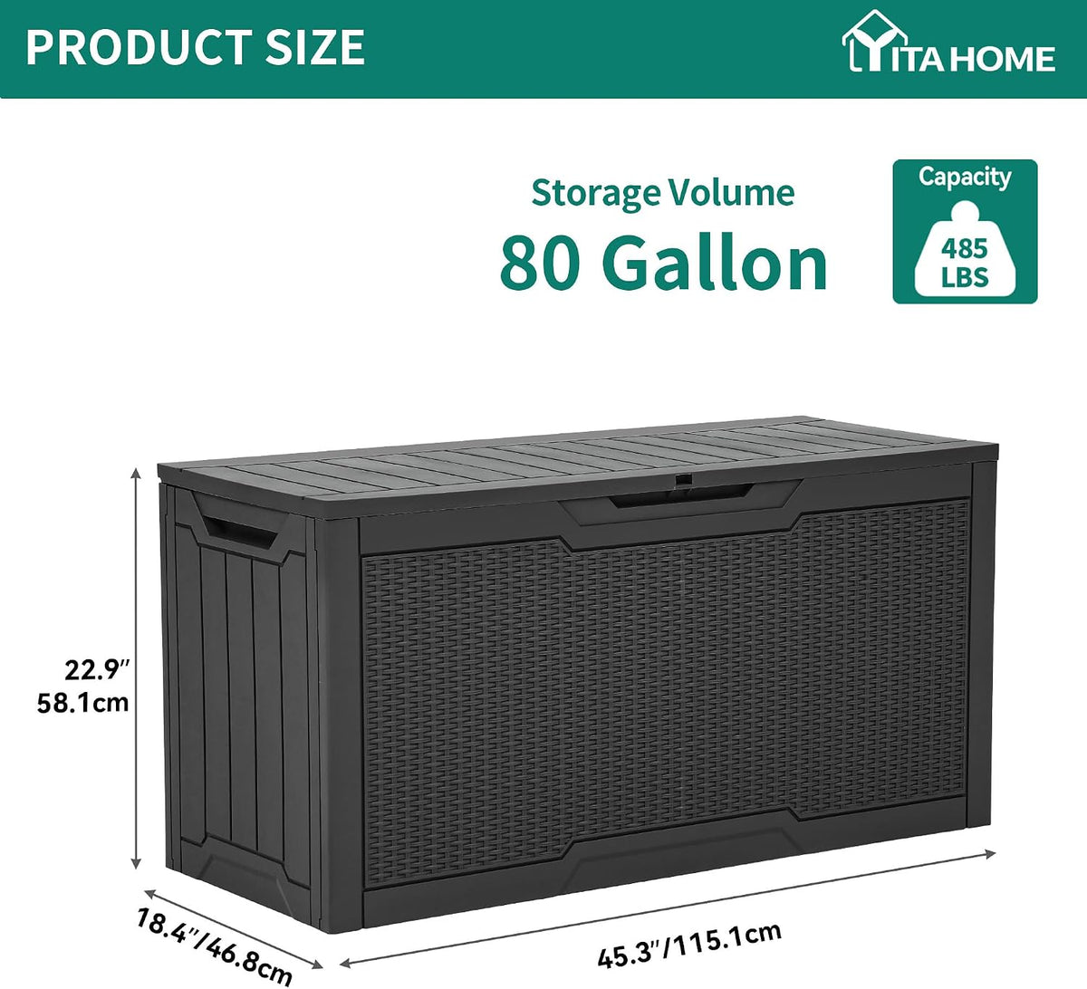 yitahome 80 gallon outdoor storage box, package contents